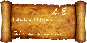 Lehotay Elizeus névjegykártya